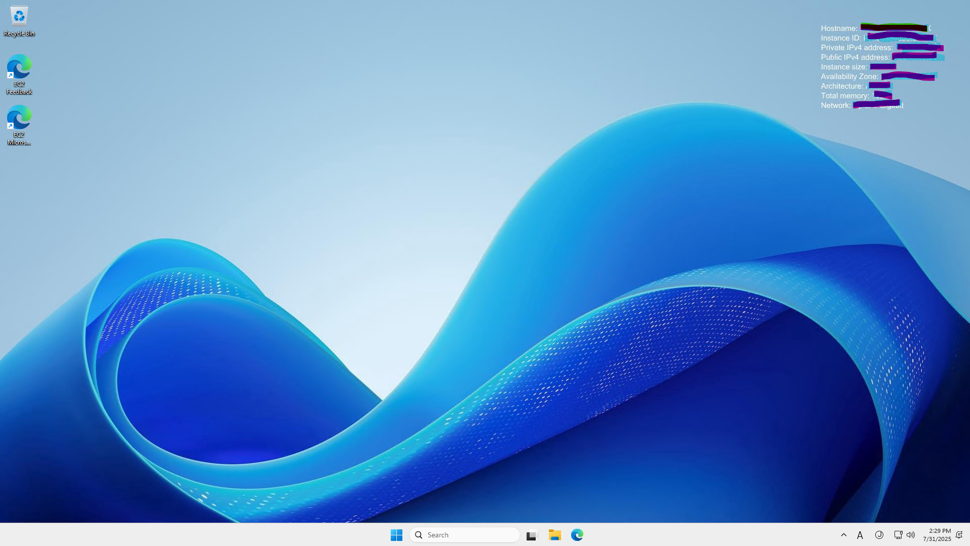 WindowsServerにRDP接続完了です