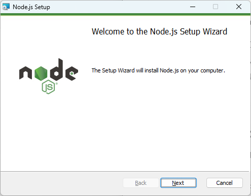 Node.js 20.x インストーラ